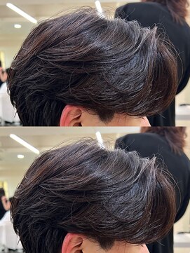 ニコ トウキョウ ヨコハマ(nico) メンズセンターパートウルフセンターパートニュアンスパーマ襟足