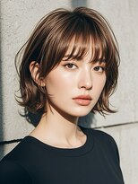 エイチ ウルフカット 大阪梅田(811)&nbsp;外ハネボブ40代タッセルボブグラデーションカラーヘアカラー