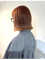 ヘアアンドメイク エジェリ(hair&make egerie) 【オレンジベージュカラー・前下がりボブ】