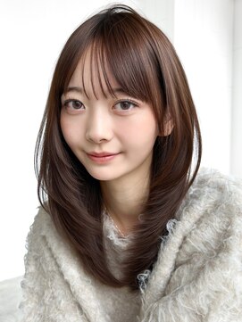 アイティーバイアルバム 八王子店(IT by ALBUM) ロング顔周りレイヤー韓国ヘアココアベージュ_F21280