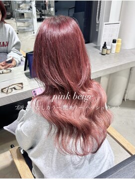 ブランコトレス 鏡島(BLANCO tres) ピンクベージュ/艶カラー/ブリーチなしカラー