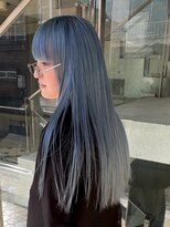 ヲタク(wotaku.)&nbsp;ブルーカラーブルーシルバーハイトーンロングブリーチカラー青髪