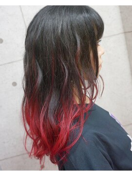 ヘアテリア リュウ 大塚(hair teria ryu) 【Bf→Af】グラデーションカラーレッド【ryu 大塚 北口】