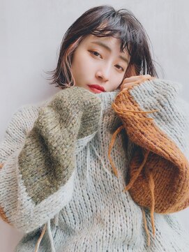 アイティー バイ アルバム 中野店(IT by ALBUM) ラフウェーブボブ_耳かけウェーブパーマフォギーベージュ_37089