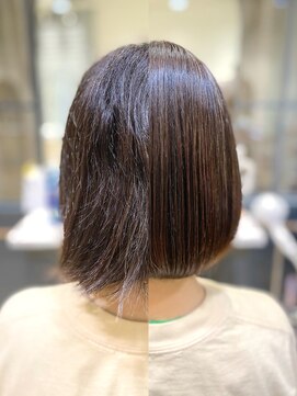 シェア 梅田 バイ ケーツー(SHARE 梅田 by k-two) 酸性縮毛矯正/小顔ボブ/30代/40代/50代/グレイヘア/白髪染め