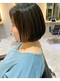 《お客様スタイル　五月女》パツッとラインが綺麗な丸みボブ！