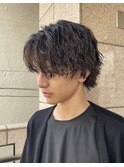 波巻きウルフ/メンズカット/メンズパーマ/波巻きパーマ