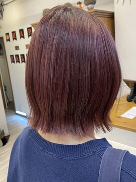 フラバー(flover) ブリーチ一回で作るカシスブラウン×外ハネボブ/20代30代40代