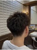 ピンパーマ無造作スパイキーショート