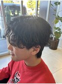 波巻きパーマ センターパート