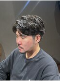 ビジネスツーブロック デザインパーマ センターパート