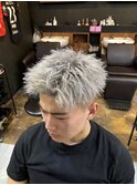 アップバングショート/シルバーカラー