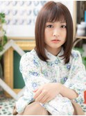 大人可愛いオン眉内巻きワンカールミディアムh4大宮20代30代40代