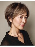 ショート×白髪ぼかしバレイヤージュ