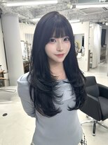 ハピネス 梅田茶屋町店(HAPPINESS)&nbsp;レイヤーカット/韓国ヘア/髪質改善/顔周り/ブルーブラック