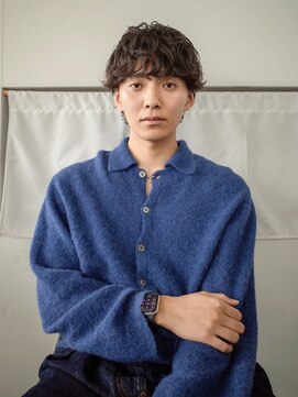 ワク(WAKU) 【WAKU】メンズ/波巻きパーマ/マッシュショート