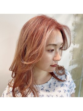 ハナワ エビス トウキョウ ヘアーサロン(HanaWa ebisu tokyo hair salon) ハイトーン☆サーモンピンク