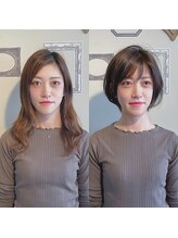 【CASE３】顔タイプ　フェミニン（　女性らしい　華やか　大人っぽい　セクシー　落ち着き    優しい)