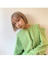 オンヌ(onnu) ベージュカラー×切りっぱなしボブ