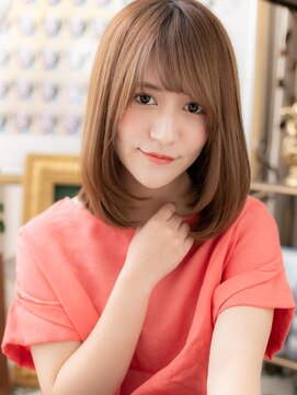 カバーヘア ブリス 上尾西口店(COVER HAIR bliss) ★艶カラーシルキーベージュ前下がりレイヤー20代30代40代★9