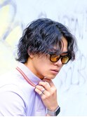 波巻きスパイラルパーマ×メンズウルフ モデニカグリース仕上げ