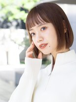 ガーデンヨコハマエスト(GARDEN YOKOHAMA est) フルバング　オン眉　ボブ　オリーブベージュ