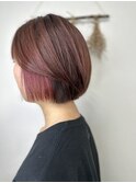 20代30代小顔ゆるふわショートイヤリングピンクパープル