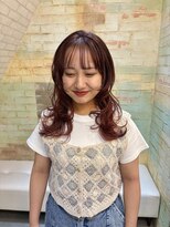 デュノヘアー 神戸三宮店(DUNO hair)&nbsp;顔まわりカット/ブリーチなしレッド