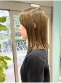 切りっぱなしボブ×透明感カラーAI46