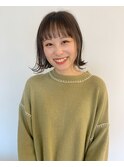 ボブ　インナーカラー　外ハネ