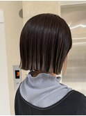 切りっぱなしボブ/透明感カラー