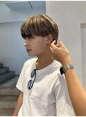 ローライト　ブラウン　メンズカラー　メッシュ　デザインカラー