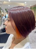 【相模大野カラー】差し色フェイスフレーミングボブ