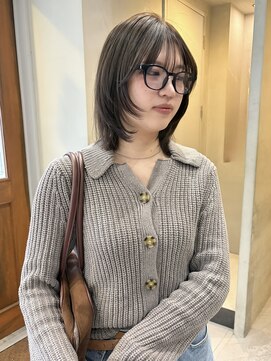 ヘアー アイス ルーチェ(HAIR ICI LUCE) オリーブグレージュ/ミディアムレイヤー/ブリーチなしカラー/林