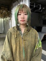 ステップボーンカットオオサカ(STEP BONE CUT OSAKA Via TICK-TOCK)&nbsp;【ステップボーンカット】デザインカットカラー/ペールグリーン