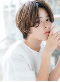 ★くせ毛風小顔センターパート前髪なしショート20代30代40代★8!