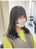 ＊黒髪暗髪姫カットウルフヘアナチュラルウルフレイヤーカット