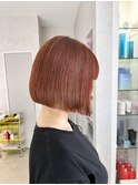 ショートボブ切りっぱなしボブ髪質改善ストレート縮毛矯正