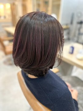 テトテ 三宮店(Tetote) チェリーブラウン　ナチュラルボブ