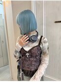 【水色カラー×ボブ】ふじゆー