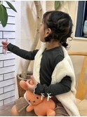 キッズヘアアレンジヘアセット七五三お祝い結婚式お呼ばれ
