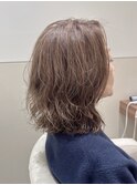 ミディアムゆるふわケアパーマ☆アッシュベージュカラー