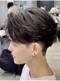 心斎橋センターパートニュアンスパーマフェザーショート緩め色気