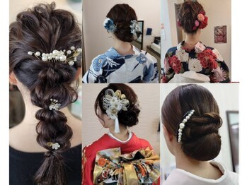 かぐや姫 エルモード フェレ美容室 行徳店の写真/成人式,結婚式,お参り,浴衣,七五三,卒業式の着付け/ヘアーアップはベテランが担当♪浴衣の着付け安価提供