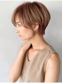 こなれヘア斜めバングチェリーブラウン前髪モテ髪#300f0620