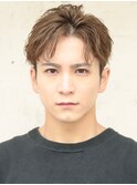 アップバングフェザーパーマ/ミルクティーベージュ/ツーブロック