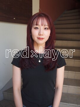 コレットヘアー ザモリオカ(Colette HAIR the MORIOKA) -kanna-♪ くすみレッド×小顔レイヤー♪