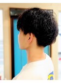 メンズパーマツーブロックショート