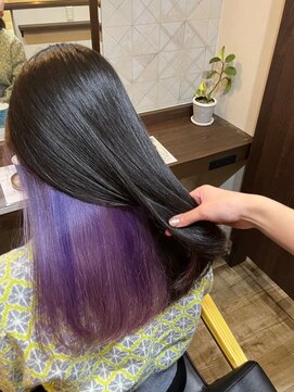 ヘアーデザイン リント(hair design Rinto) インナーカラー/パープル/バイオレット@10代20代30代