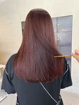 ヘアー アイス ルーチェ(HAIR ICI LUCE) ブリーチなしダブルカラーボルドー暖色カラー/中西